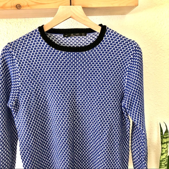 Zara blue/white seed stitch sweater - Picture 2 of 5